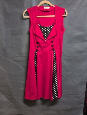 2/$20 Killreal Rockabilly Red Polka Dot Dress